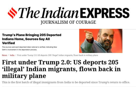 Trump's Plane Bringing 205 Deported Indians Home